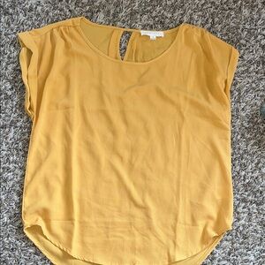 Pink Rose Mustard Yellow Women's Blouse size small